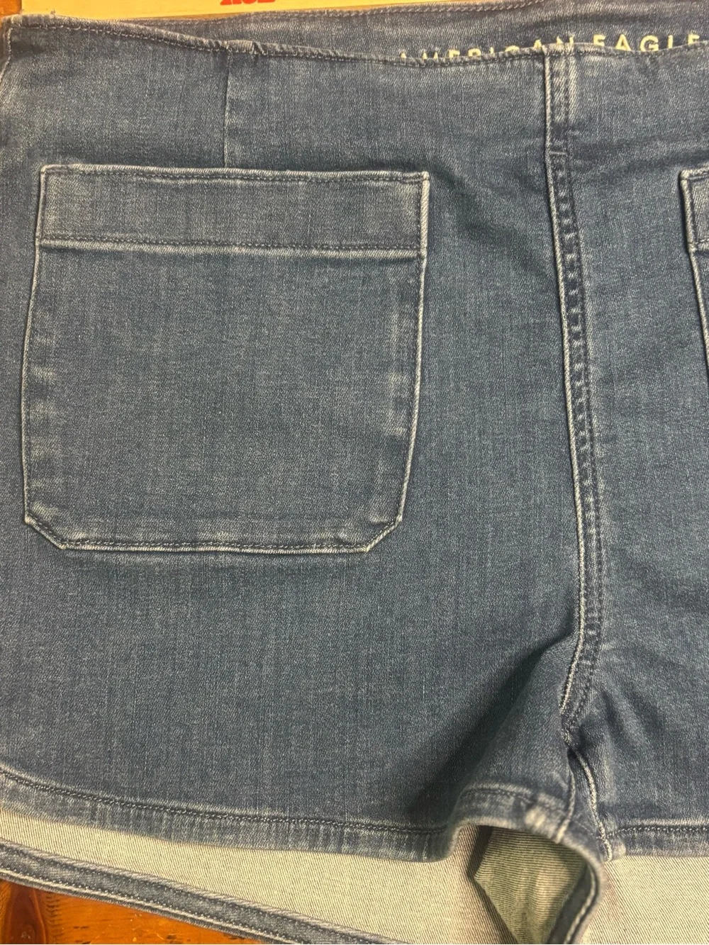 American Eagle Micro Short Denim Shorts Large Next Level Stretch Dark Wash